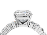 White gold Asscher Diamond Pavé Band Solitaire with Four-Prong Setting_76