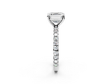 White gold Asscher Diamond Pavé Band Solitaire with Four-Prong Setting_8