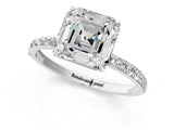 White gold Asscher Diamond Pavé Band with Six-Prong Setting_4