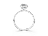 White gold Asscher Diamond Pavé Band with Six-Prong Setting_6