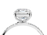 White gold Asscher Diamond Pavé Band with Six-Prong Setting_7