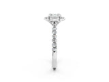 White gold Asscher Diamond Pave Band with Floral Prong Setting_30