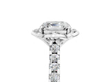 White gold Asscher Diamond Pave Band with Floral Prong Setting_33