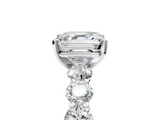 White gold Asscher Diamond Prong Setting with Side Stones on a Pave Band_16