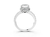White gold Asscher Diamond Solitaire Ring with Shared Prong Pavé Band_24