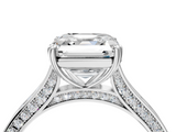 White gold Asscher Diamond Solitaire with Pave Band and Six-Prong Setting_41