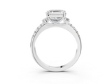 White gold Asscher Diamond Three-Stone Pave Band with Four-Prong Setting_26