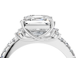 White gold Asscher Diamond Three-Stone Pave Band with Four-Prong Setting_27