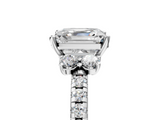 White gold Asscher Diamond Three-Stone Pave Band with Four-Prong Setting_28