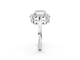 White gold Asscher Halo Cluster Diamond Engagement Ring with Solitaire Band and Prong Setting_72