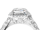 White gold Asscher Halo Diamond Engagement Ring with Intricate Filigree Band and Four-Prong Setting_27