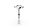 White gold Asscher Halo Diamond Engagement Ring with Milgrain Band and Four-Prong Setting_42
