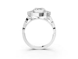 White gold Asscher Halo Diamond Engagement Ring with Milgrain Band and Four-Prong Setting_43