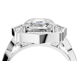 White gold Asscher Halo Diamond Engagement Ring with Milgrain Band and Four-Prong Setting_44
