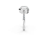 White gold Asscher Halo Diamond Engagement Ring with Pavé Band and Four-Prong Setting_35