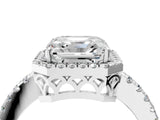 White gold Asscher Halo Diamond Engagement Ring with Pavé Band and Four-Prong Setting_37