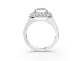 White gold Asscher Halo Diamond Engagement Ring with Solitaire Band and Four-Prong Setting_26