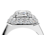 White gold Asscher Halo Diamond Engagement Ring with Solitaire Band and Four-Prong Setting_27
