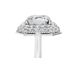 White gold Asscher Halo Diamond Engagement Ring with Solitaire Band and Four-Prong Setting_28