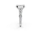White gold Asscher Halo Diamond Engagement Ring with Split Shank and Four-Prong Setting_31