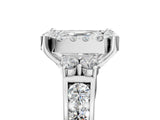 White gold Asscher Halo Diamond Engagement Ring with Split Shank and Four-Prong Setting_33
