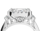 White gold Asscher Halo Diamond Engagement Ring with Split Shank and Four-Prong Setting_33
