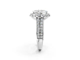 White gold Asscher Halo Diamond Engagement Ring with Split Shank and Prong Setting_59