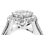 White gold Asscher Halo Diamond Engagement Ring with Split Shank and Prong Setting_61