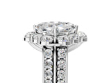 White gold Asscher Halo Diamond Engagement Ring with Split Shank and Prong Setting_69
