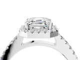 White gold Asscher Halo Diamond Pavé Solitaire Ring_103