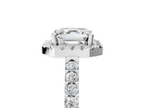 White gold Asscher Halo Diamond Pavé Solitaire Ring_104