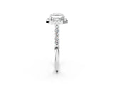 White gold Asscher Halo Diamond Pavé Solitaire Ring_107