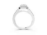 White gold Asscher Halo Diamond Pavé Solitaire Ring_108