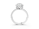 White gold Asscher Halo Diamond Pave Band Ring with Four-Prong Setting_18