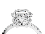 White gold Asscher Halo Diamond Pave Band Ring with Four-Prong Setting_19