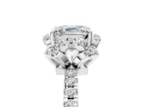 White gold Asscher Halo Diamond Pave Band Ring with Four-Prong Setting_20