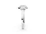 White gold Asscher Halo Diamond Ring with Cathedral Band and Four-Prong Setting_48
