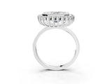 White gold Asscher Halo Diamond Ring with Milgrain Edge and Round Prong Setting_80
