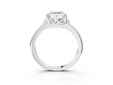White gold Asscher Halo Diamond Ring with Round Cluster Setting, Solitaire Band, and Four-Prong Setting_38