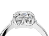 White gold Asscher Halo Diamond Ring with Round Cluster Setting, Solitaire Band, and Four-Prong Setting_39
