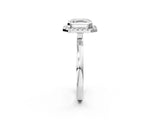 White gold Asscher Halo Diamond Solitaire with Pavé Band and Four-Prong Setting_14