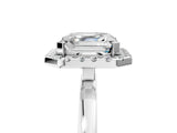 White gold Asscher Halo Diamond Solitaire with Pavé Band and Four-Prong Setting_17