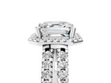 White gold Asscher Halo Diamond Split Shank Engagement Ring with Prong Setting_80