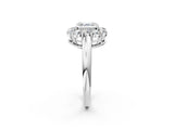 White gold Asscher Halo Milgrain Solitaire with Bezel Set Side Stones and Pave Band_34