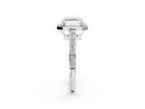 White gold Asscher Halo Pavé Diamond Engagement Ring with Bezel Setting_42