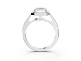 White gold Asscher Halo Pavé Diamond Engagement Ring with Bezel Setting_43