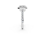 White gold Asscher Halo Pavé Diamond Engagement Ring with Four-Prong Setting_28