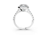 White gold Asscher Halo Pavé Diamond Engagement Ring with Four-Prong Setting_29
