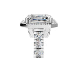 White gold Asscher Halo Pavé Diamond Engagement Ring with Four-Prong Setting_31