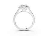 White gold Asscher Halo Pavé Diamond Engagement Ring with Four-Prong Setting_6